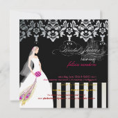 PixDezines Schwarz+Weiße Hochzeitskuchen Einladung (Rückseite)