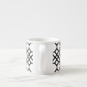 PixDezines schwarzes chinoise Gitter/diy Espressotasse (Rückseite)