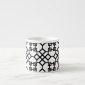 PixDezines schwarzes chinoise Gitter/diy Espressotasse (Vorderseite)