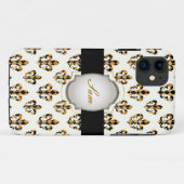 PixDezines schwarzes Gold Lilie/DIY Hintergrund Case-Mate iPhone Hülle (Rückseite (Horizontal))