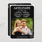 PixDezines scrollt/rette Datum/DIY-Hintergrundfarb Save The Date (Vorne/Hinten)