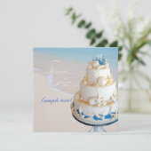 PixDezines Seashells Cake/Brautparty Einladung (Stehend Vorderseite)
