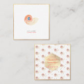 PixDezines SEASHELLS, NAUTILUS, IMITATS GOLD FOIL Quadratische Visitenkarte (Vorne/Hinten)