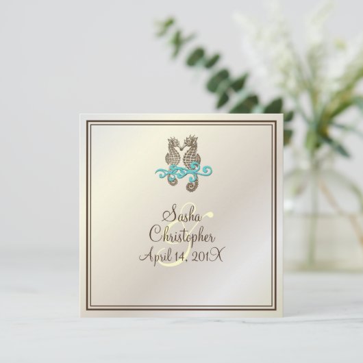 PixDezines Seepferd / Einladungen (Stehend Vorderseite)