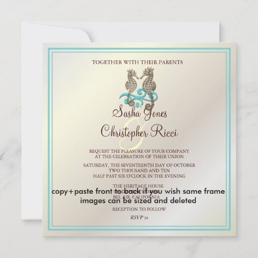 PixDezines Seepferd / Einladungen (Rückseite)