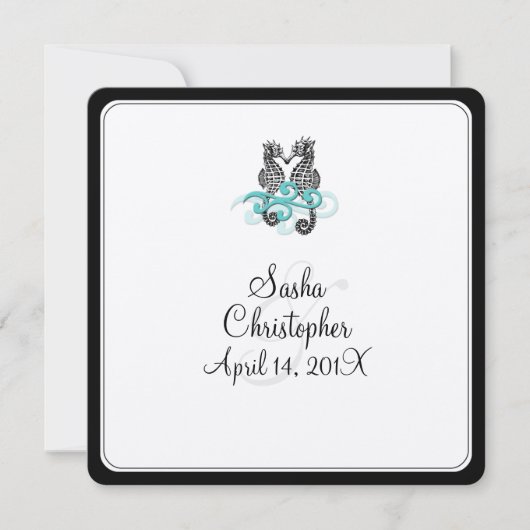 PixDezines Seepferd/Tageshintergrund+Schriftart Einladung (Vorderseite)