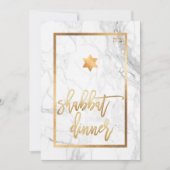 PixDezines Shabbat Dinner/Marmor/Imitate Gold Einladung (Vorderseite)