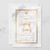 PixDezines Shabbat Dinner/Marmor/Imitate Gold Einladung (Rückseite)