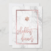 PixDezines Shabbat Dinner/Marmor/Rose Gold Einladung (Vorderseite)