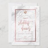 PixDezines Shabbat Dinner/Marmor/Rose Gold Einladung (Rückseite)