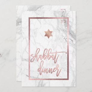 PixDezines Shabbat Dinner/Marmor/Rose Gold Einladung