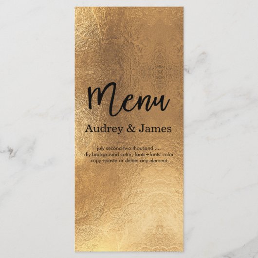 PixDezines Shine Menü/Imitats Gold Foil/DIY bckgrn Menükarte (Vorderseite)
