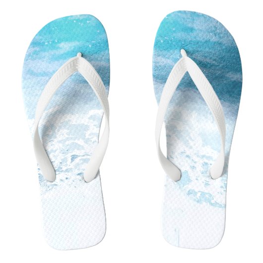 PixDezines Shoreline Aqua Blue Badesandalen (Fußbett)