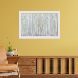 PixDezines Silber-Birkenwald DIY-Randfarbe Poster