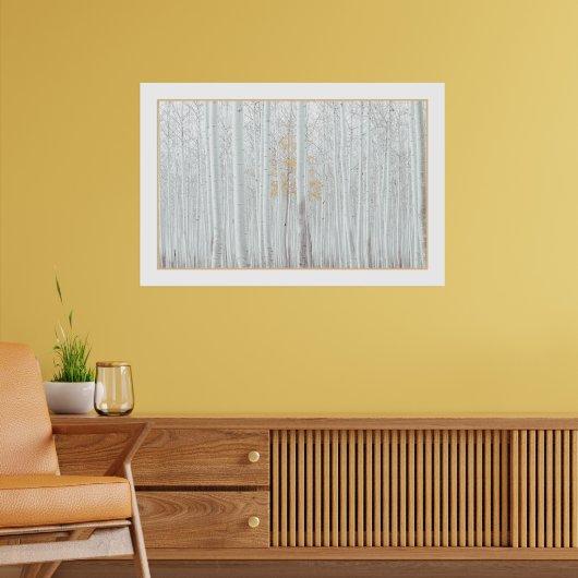 PixDezines Silber-Birkenwald DIY-Randfarbe Poster (Wohnzimmer 2)