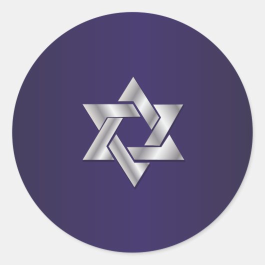 PixDezines silberer Stern von david/DIY Hintergrun Runder Aufkleber (Vorderseite)