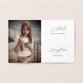 PixDezines Silver Bat Mitzvah Calligraphy Schrifta Folienkarte (Innenseite)