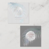 PixDezines Silver Blue Palms Quadratische Visitenkarte (Vorne/Hinten)