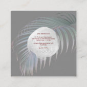 PixDezines Silver Blue Palms Quadratische Visitenkarte (Rückseite)