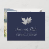 PixDezines Silver Fall Foliage/Rett Ankündigungspostkarte (Vorne/Hinten)