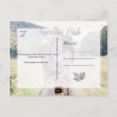 PixDezines Silver Fall Foliage/Rett Ankündigungspostkarte (Rückseite)