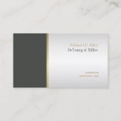 PixDezines Silver+Gray Pinstripes-Akzent Visitenkarte (Rückseite)