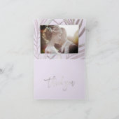 PixDezines Silver Mauve Palms Wedding Vielen Dank Dankeskarte (Innenseite)