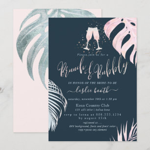 PixDezines Silver Palms Brunch+Bubbly Einladung