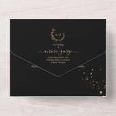 PixDezines Simple Black Imitats Goldrand All In One Einladung (Rückseite)