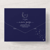 PixDezines Simple DIY Blue Imitats Silver Wreath All In One Einladung (Rückseite)