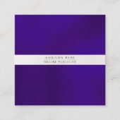 PixDezines Simple Elegant, Pearly White+Violet Quadratische Visitenkarte (Vorderseite)