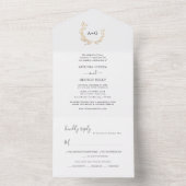 PixDezines Simple Imitats Goldrand All In One Einladung (Innen Boden)