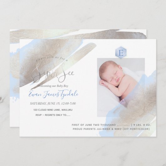 PixDezines SIP+SEE, MONOGRAM, PLATINUM+BLUE Ankündigung (Vorne/Hinten)