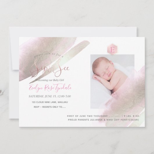 PixDezines SIP+SEE, MONOGRAM, PLATINUM+BLUSH Ankündigung (Vorderseite)