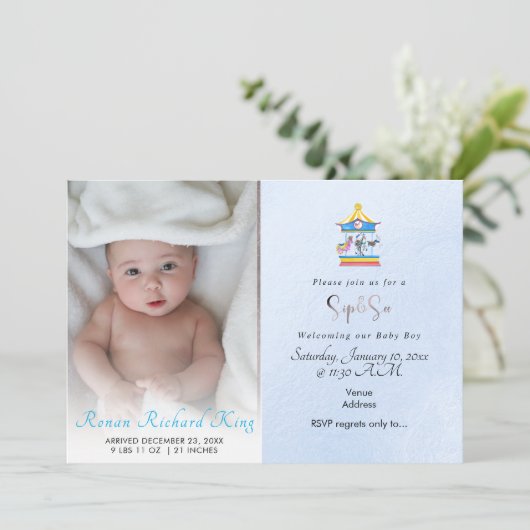 PixDezines SIP+SEE, WATERCOLOR CAROUSEL Ankündigung (Stehend Vorderseite)