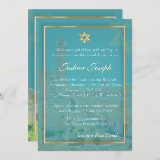 PixDezines Sketch Tower von David/diy Hintergrund Einladung (Vorne/Hinten)