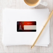 PixDezines Sketch Weihnachtsbaum Adressaufkleber (Insitu)