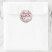 PixDezines Snow Bokeh+Confetti Frohe Weihnachten Runder Aufkleber (Tasche)