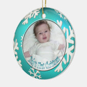PixDezines Snowflakes Baby's First Christmas Keramikornament (Links)