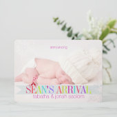 PixDezines snowflakes Foto Geburtsankündigung/Heim Feiertagskarte (Stehend Vorderseite)