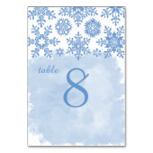 PixDezines snowflakes/Plaid blue/DIY Schriftartes Tischnummer (Rückseite)