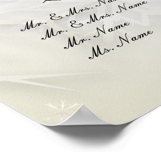 PixDezines Snowflakes, Sitzkarte von Alpha Poster (Ecke)