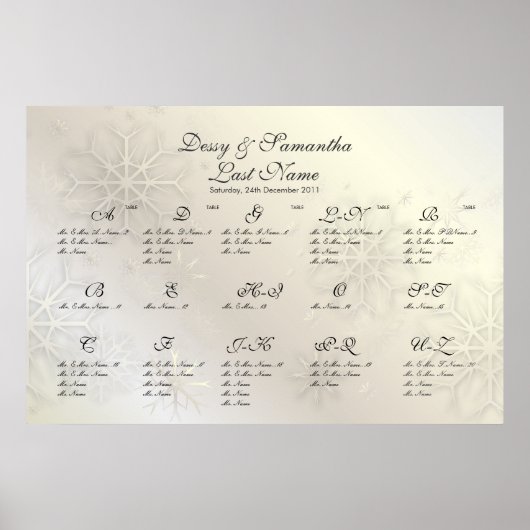 PixDezines Snowflakes, Sitzkarte von Alpha Poster (Vorne)