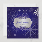 PixDezines SNOWFLAKES/WINTERWEDD/DIY INDIGO Einladung (Vorderseite)