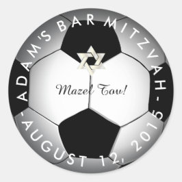 PixDezines Soccer Mitzvah Runder Aufkleber