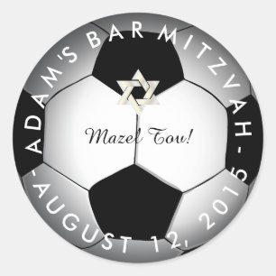PixDezines Soccer Mitzvah Runder Aufkleber