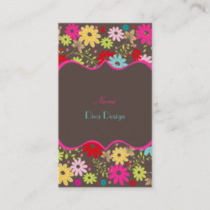 PixDezines Sommerblüten, BusinessCard Visitenkarte