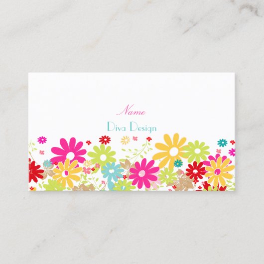 PixDezines Sommerblüten, BusinessCard Visitenkarte (Vorderseite)