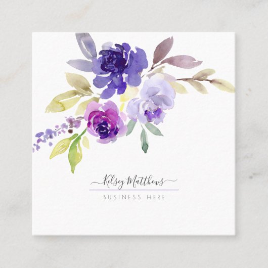 PixDezines Sommerfarben Rose, Violett Lila Quadratische Visitenkarte (Vorderseite)