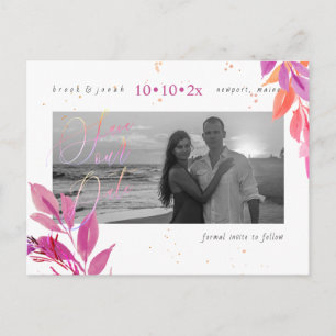 PixDezines Sommerfoliage Rettete unser Datum Postkarte